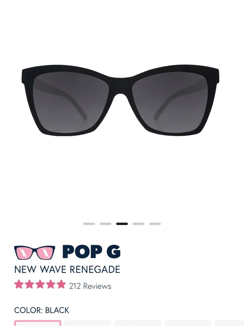 Goodr New Wave Renegade Black Sunglasses - Polarized UV Protection